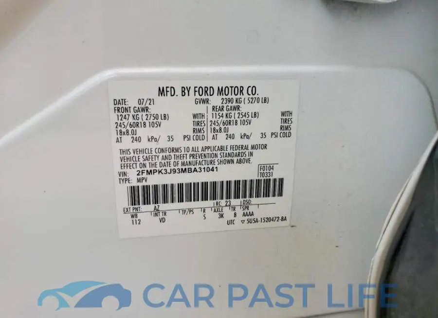 2FMPK3J93MBA31041# 12