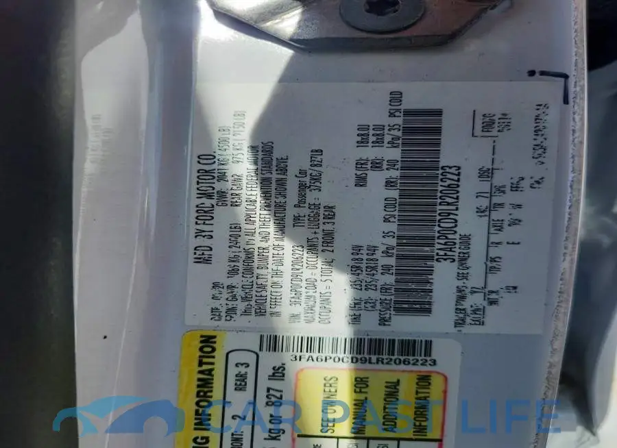 3FA6P0CD9LR206223# 12