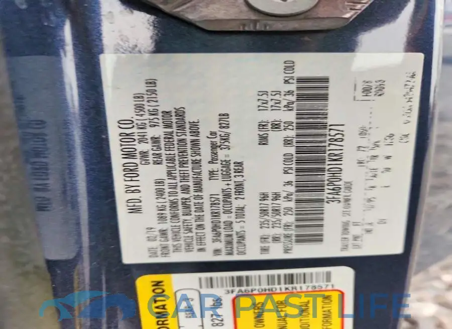 3FA6P0HD1KR178571# 13