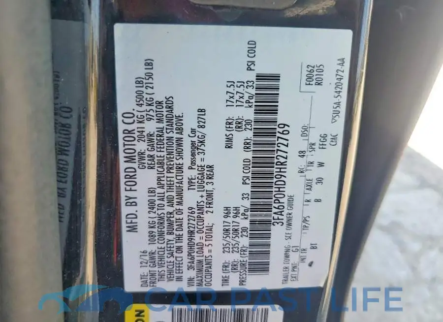 3FA6P0HD9HR272769# 12