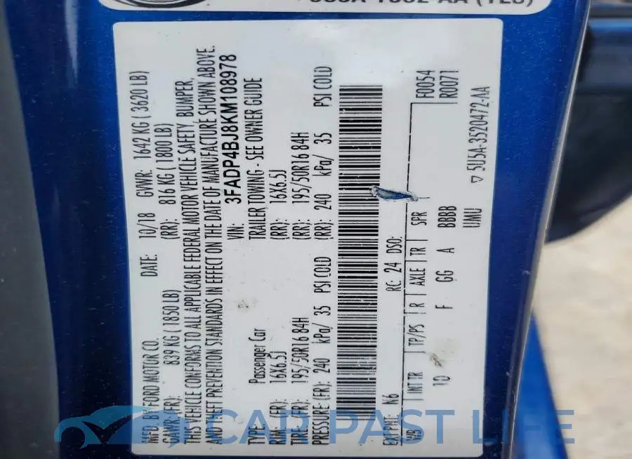 3FADP4BJ8KM108978# 13