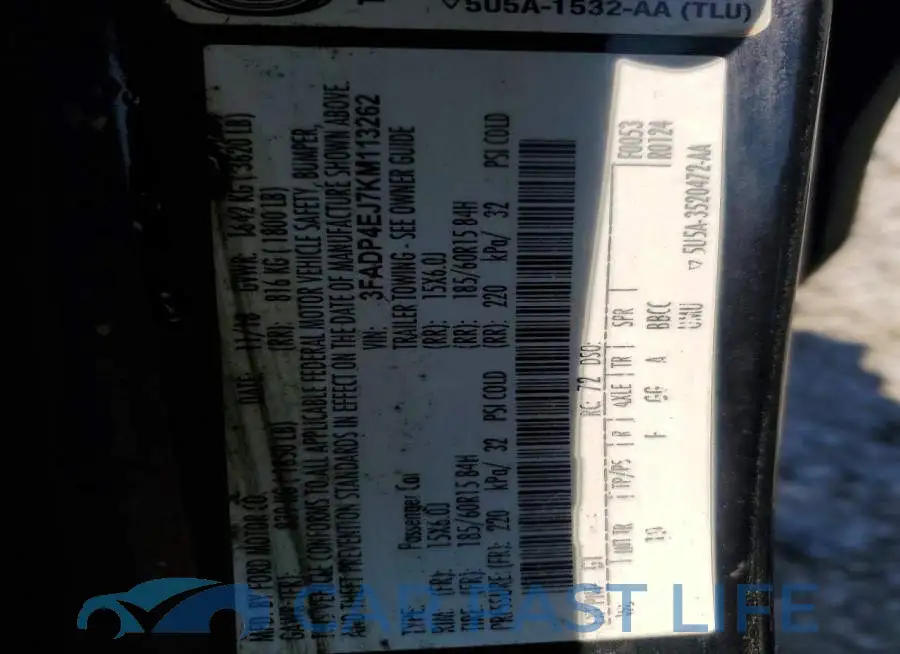 3FADP4EJ7KM113262# 12
