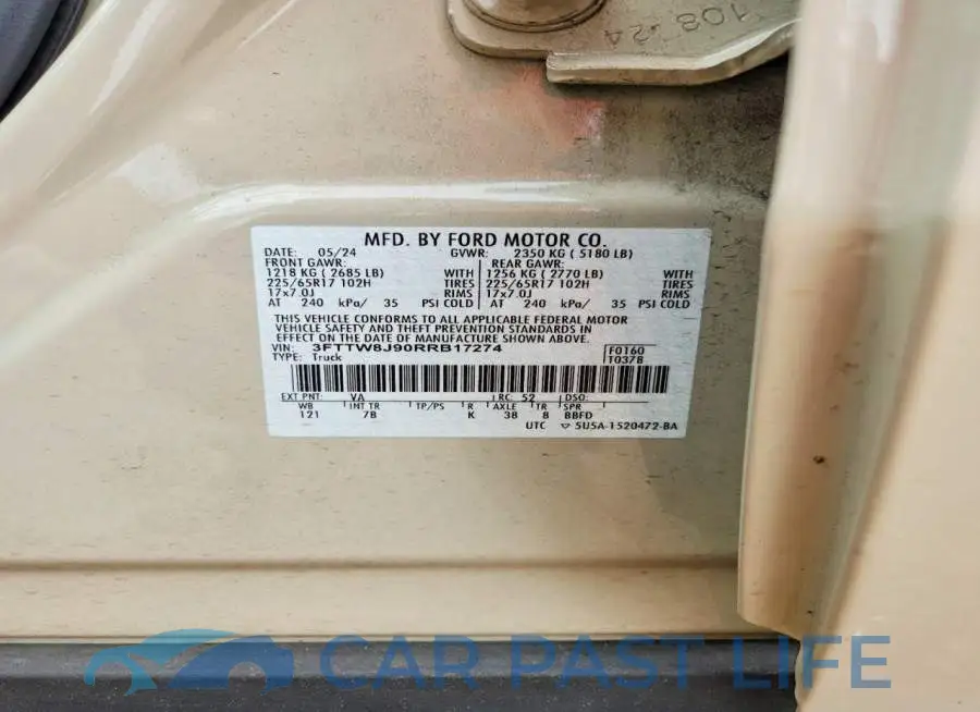 3FTTW8J90RRB17274# 12