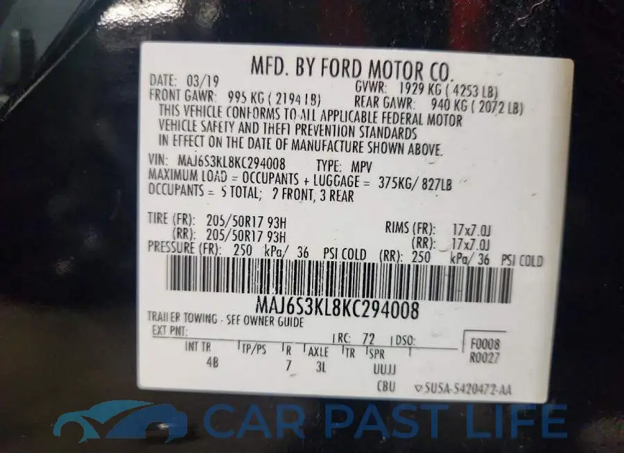 MAJ6S3KL8KC294008# 13