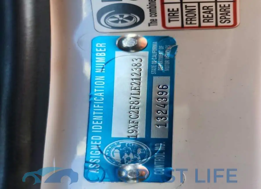 19XFC2F87LE212383# 12