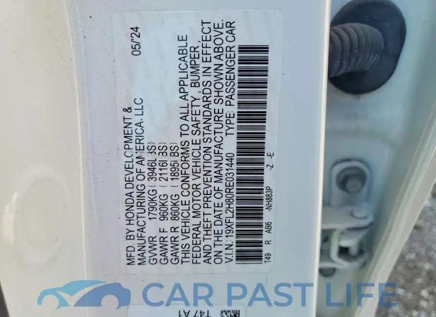 19XFL2H80RE031440# 12