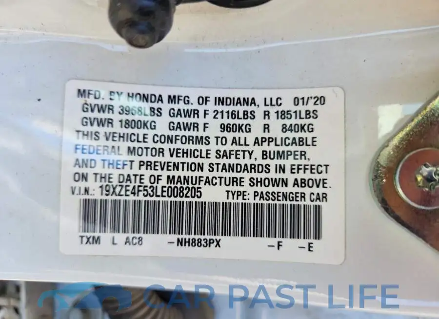 19XZE4F53LE008205# 12