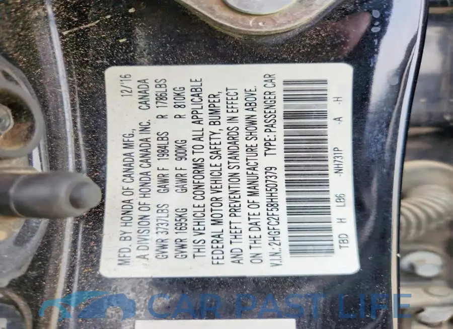 2HGFC2F58HH507379# 13