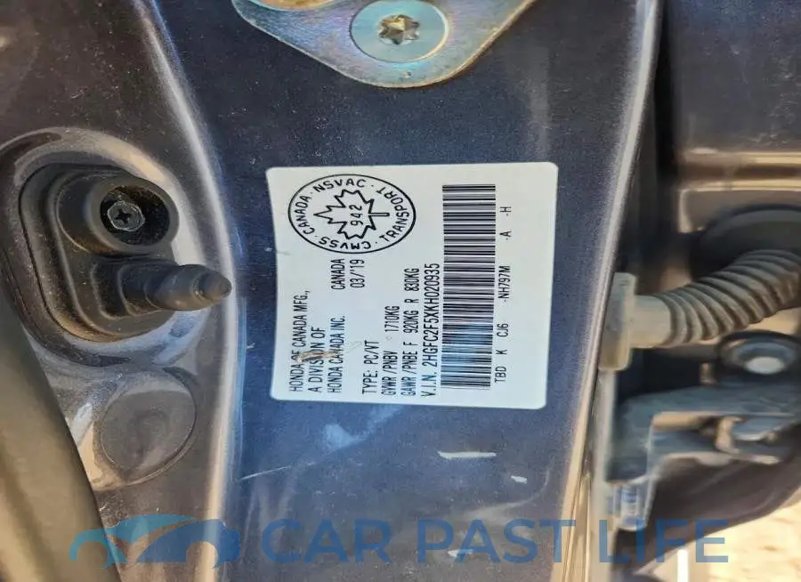 2HGFC2F5XKH020935# 13
