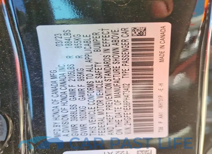 2HGFE1E58PH473402# 12