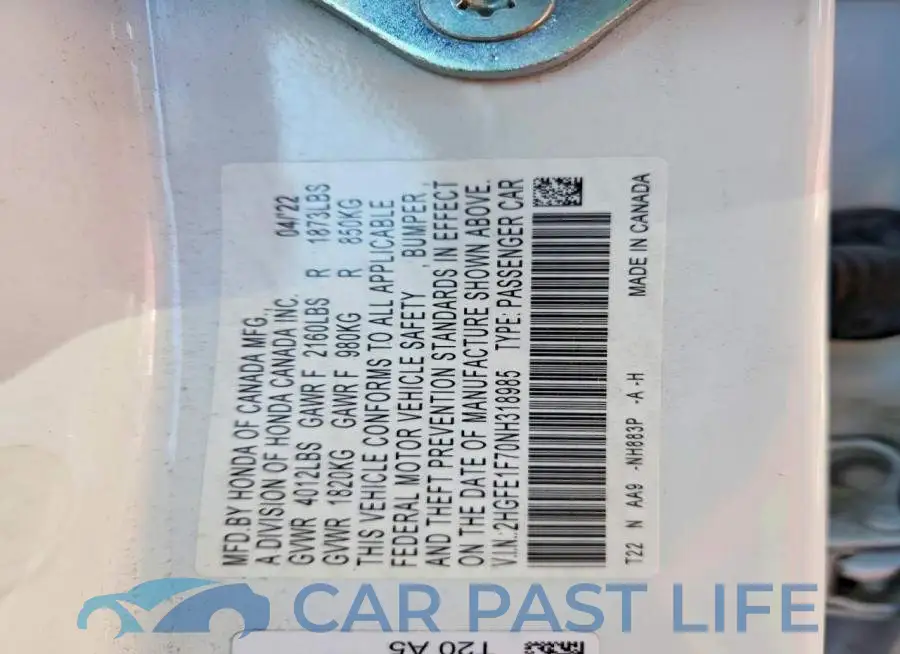 2HGFE1F70NH318985# 12