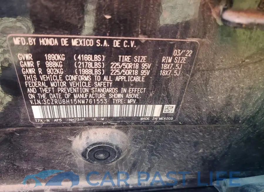 3CZRU6H15NM761553# 13