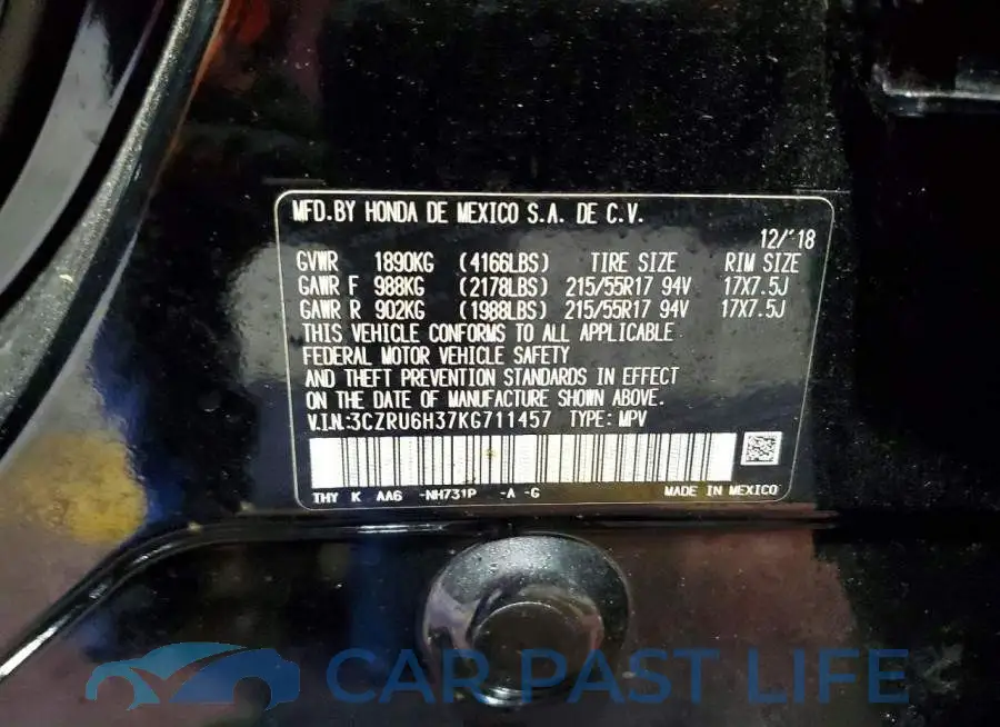 3CZRU6H37KG711457# 13