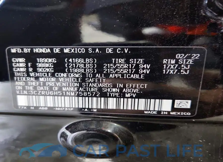 3CZRU6H51NM758572# 13