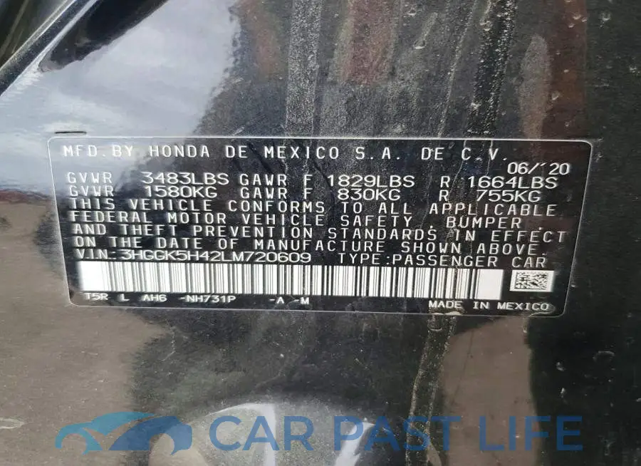 3HGGK5H42LM720609# 12