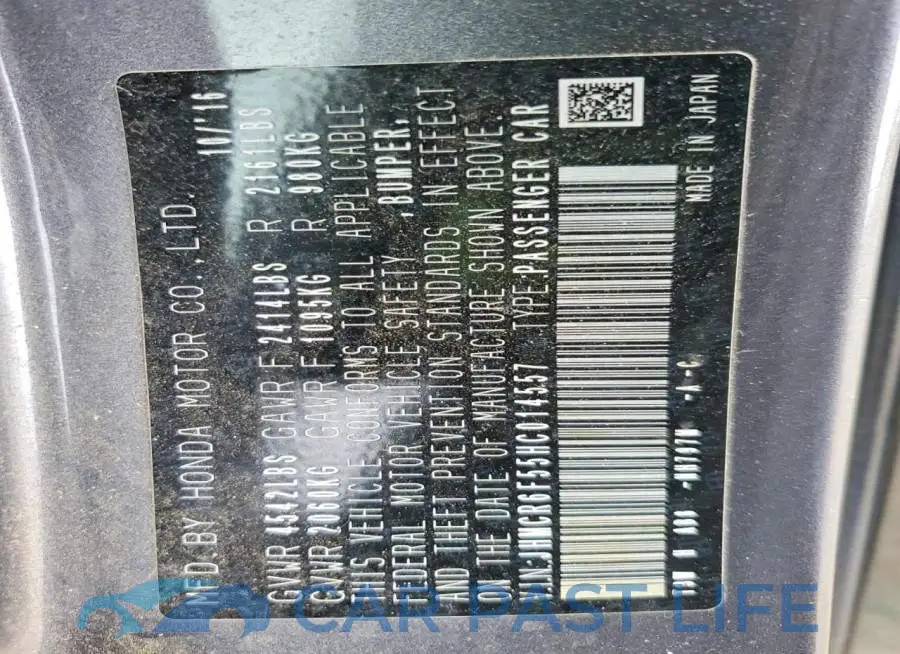 JHMCR6F55HC014557# 13