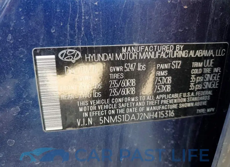 5NMS1DAJ2NH415316# 12