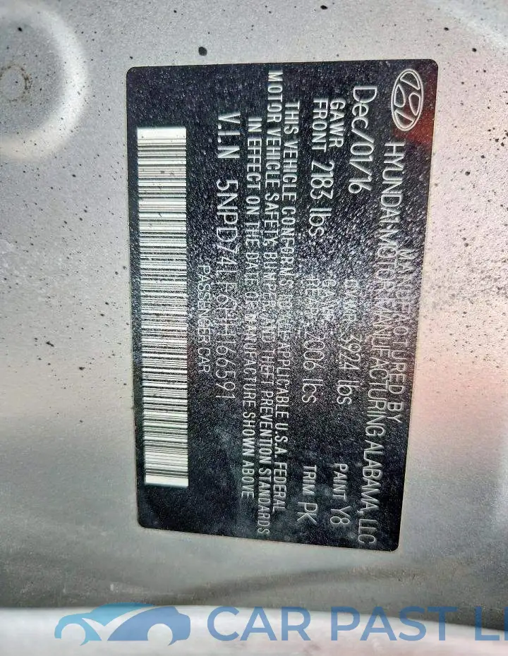 5NPD74LF6HH166591# 12