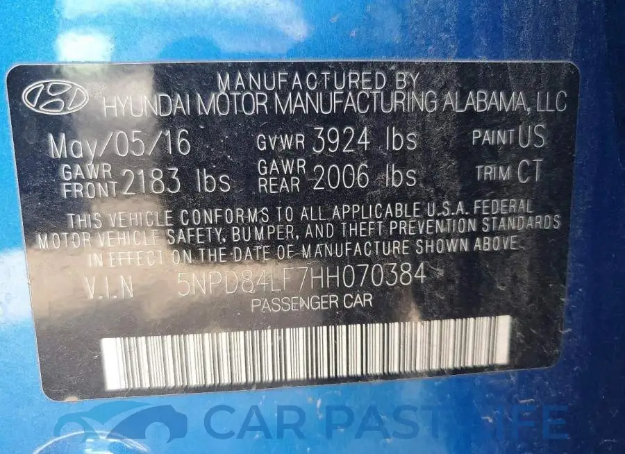 5NPD84LF7HH070384# 12