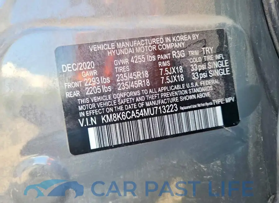 KM8K6CA54MU713223# 12