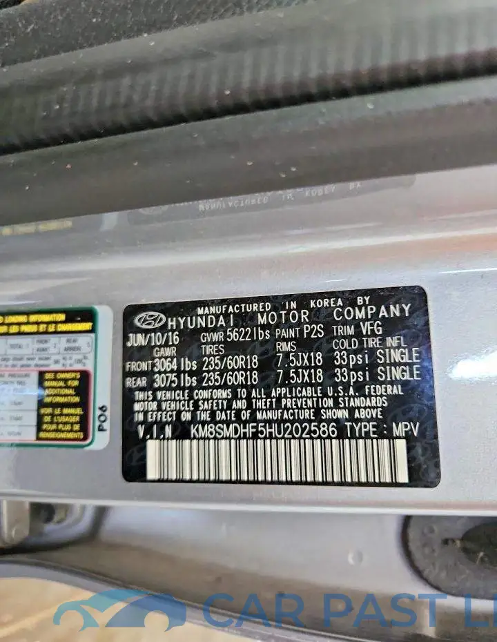 KM8SMDHF5HU202586# 13