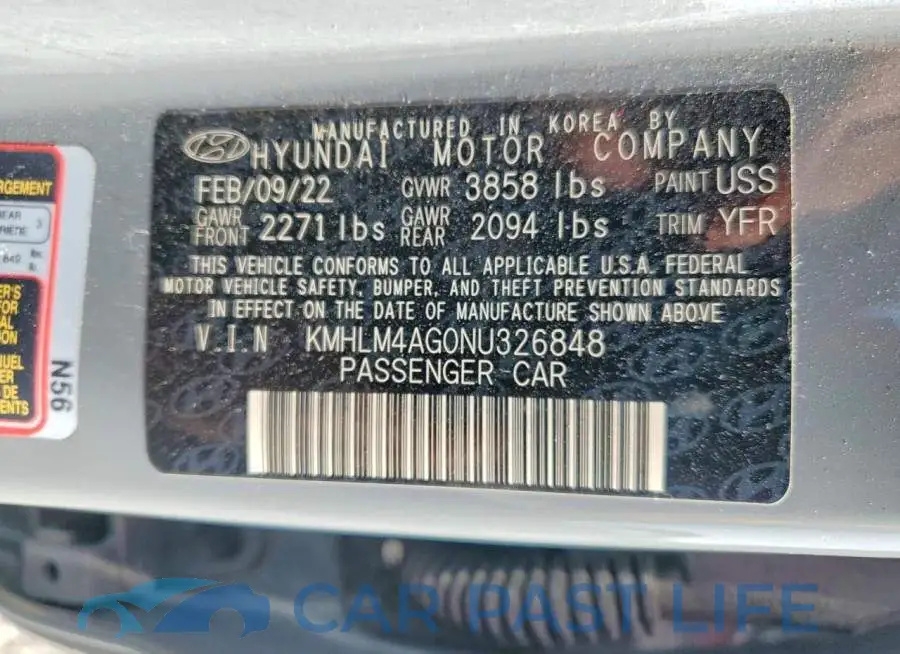 KMHLM4AG0NU326848# 12
