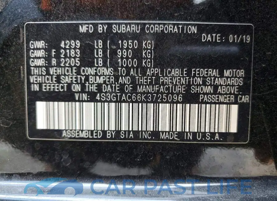 4S3GTAC66K3725096# 12