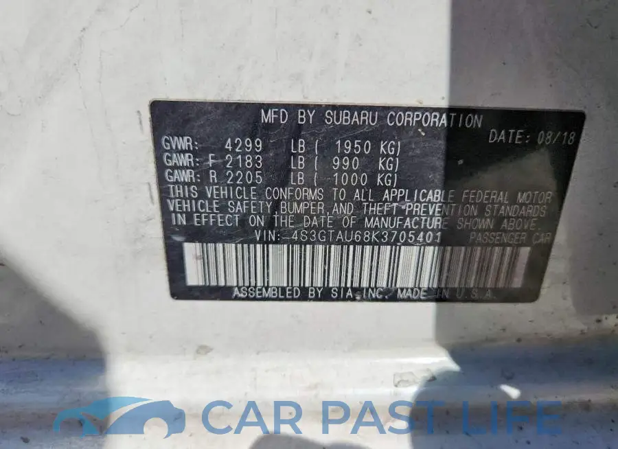 4S3GTAU68K3705401# 12
