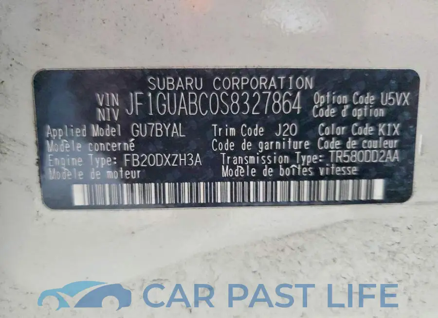 JF1GUABC0S8327864# 13