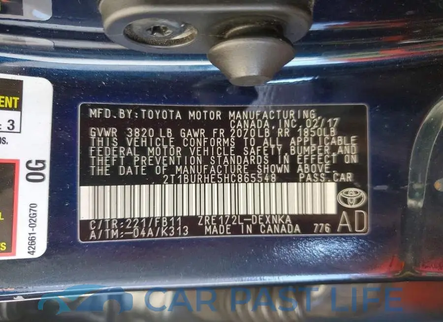 2T1BURHE5HC865548# 12