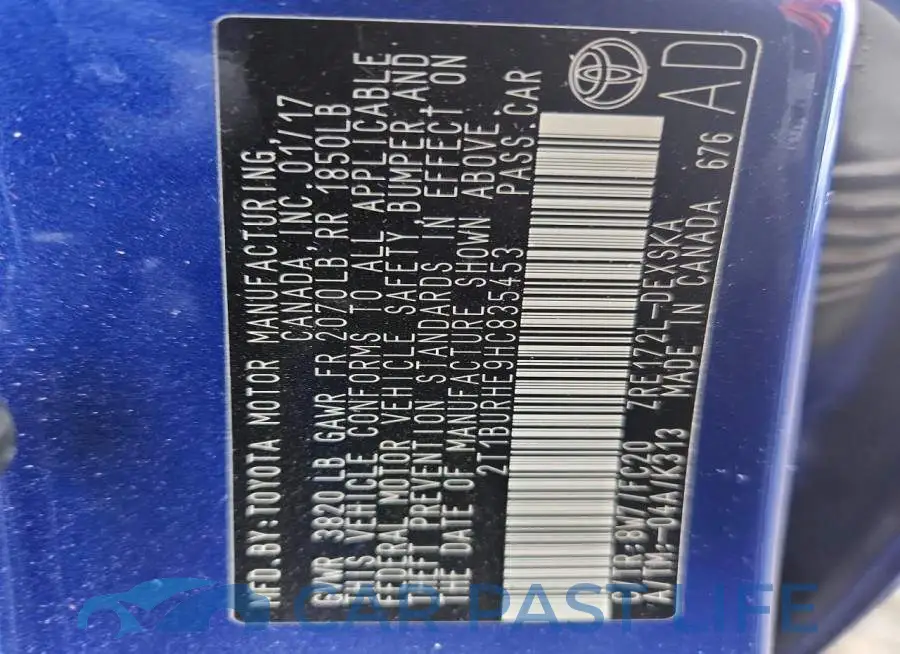 2T1BURHE9HC835453# 13
