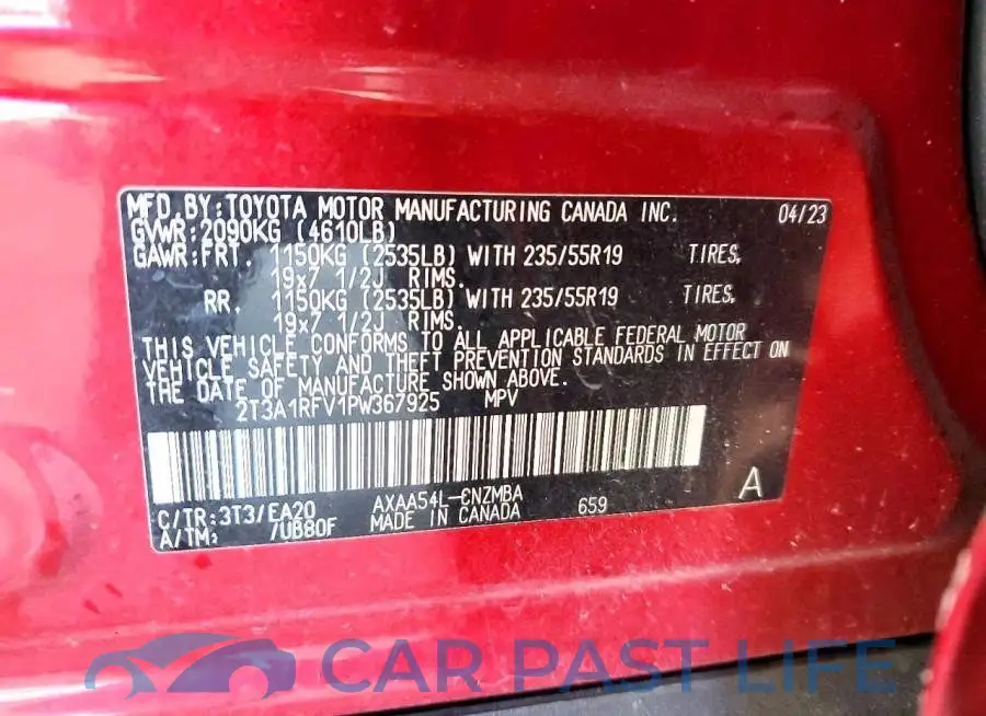 2T3A1RFV1PW367925# 13