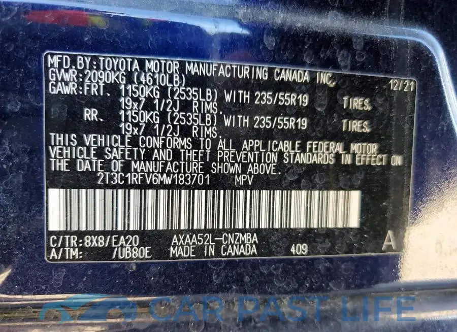 2T3C1RFV6MW183701# 14