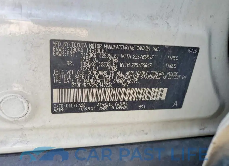 2T3P1RFV6MC148238# 12