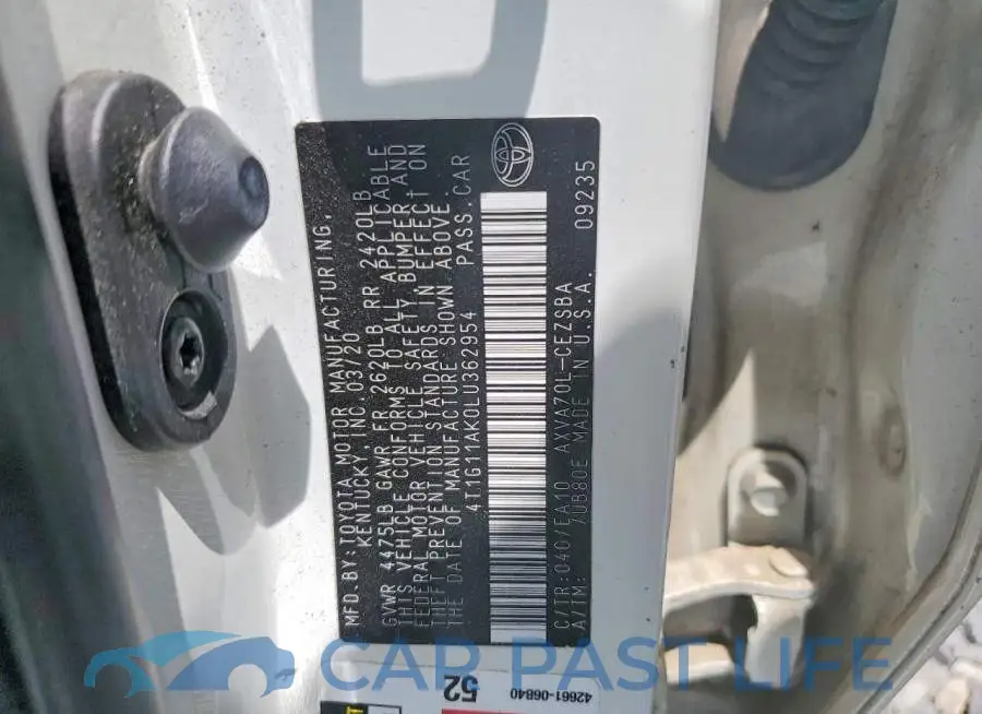 4T1G11AK0LU362954# 12