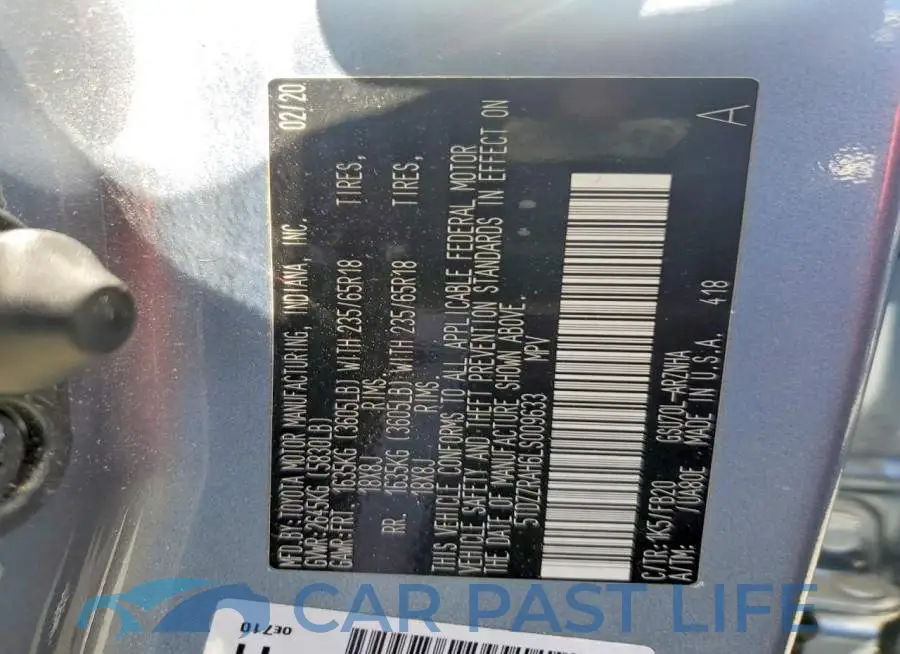 5TDZZRAH6LS009633# 12
