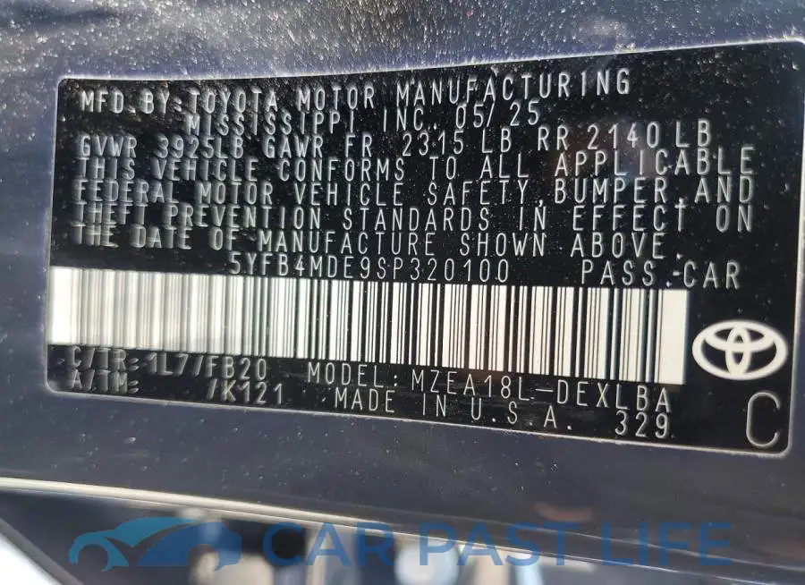 5YFB4MDE9SP320100# 13
