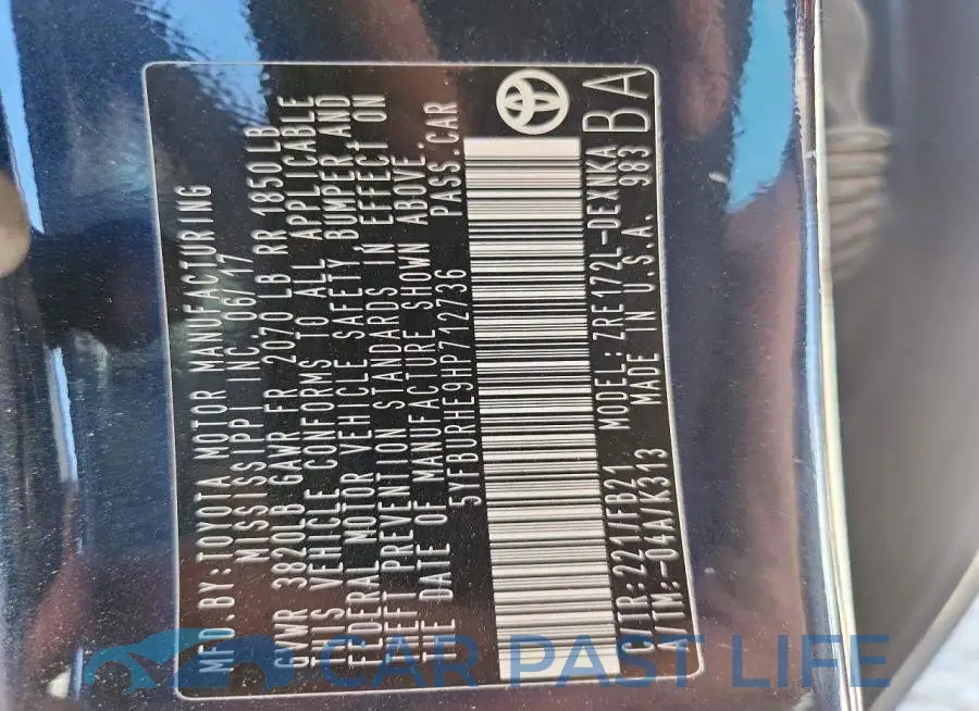 5YFBURHE9HP712736# 12