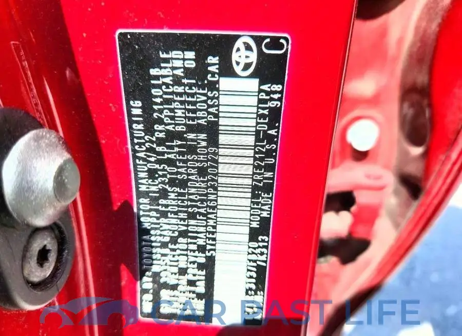 5YFEPMAE6NP320729# 12