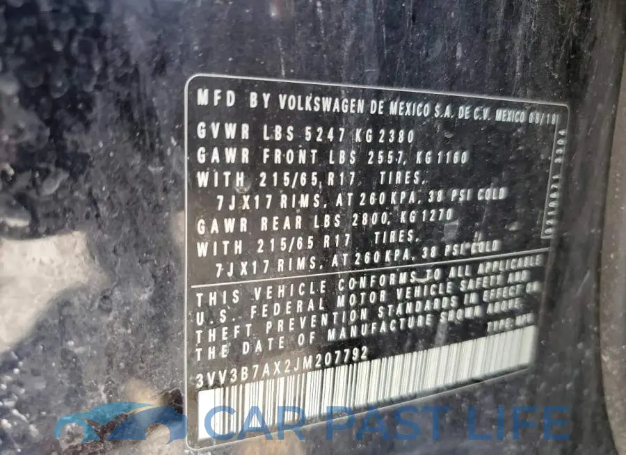 3VV3B7AX2JM207792# 12