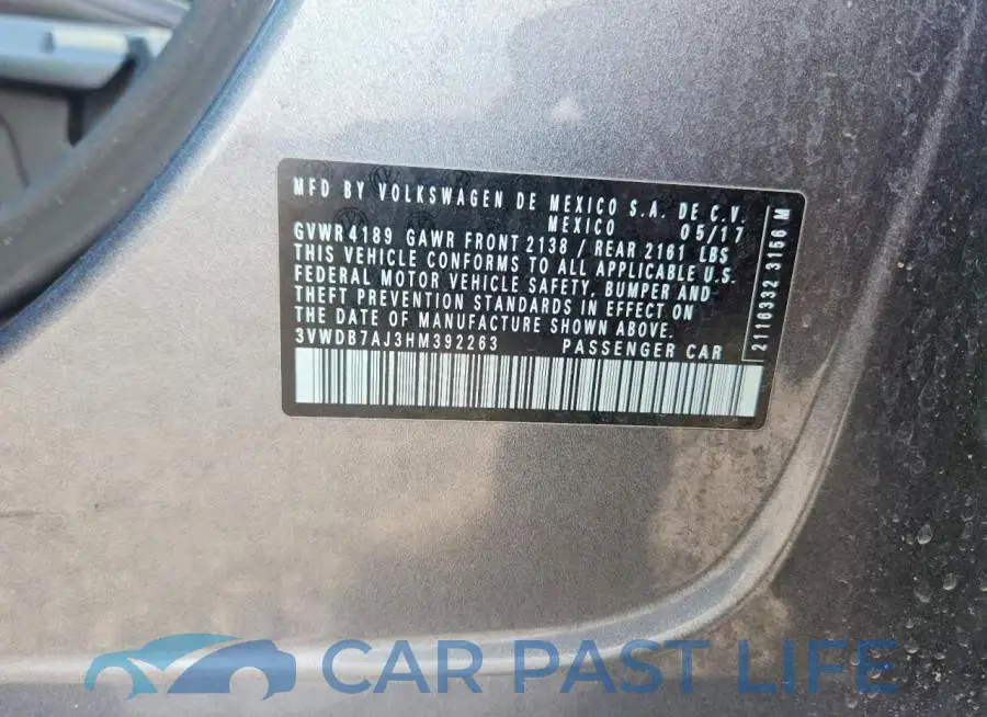 3VWDB7AJ3HM392263# 13
