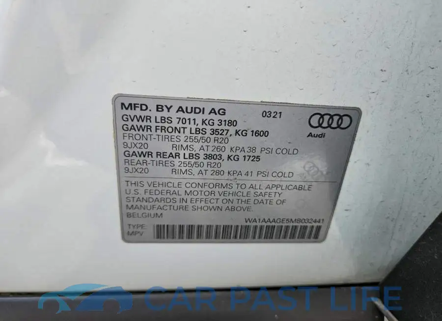WA1AAAGE5MB032441# 12