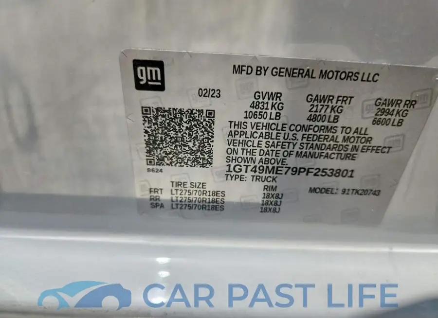 1GT49ME79PF253801# 12