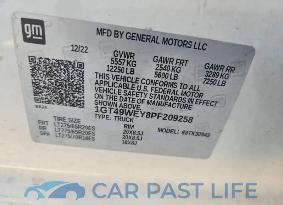 1GT49WEY8PF209258# 12