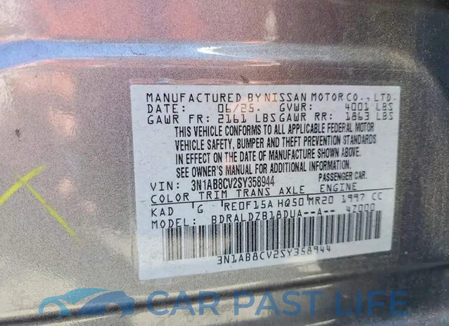 3N1AB8CV2SY358944# 12