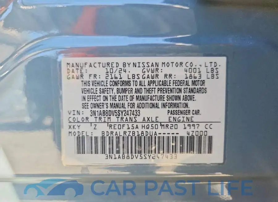 3N1AB8DV5SY247433# 13