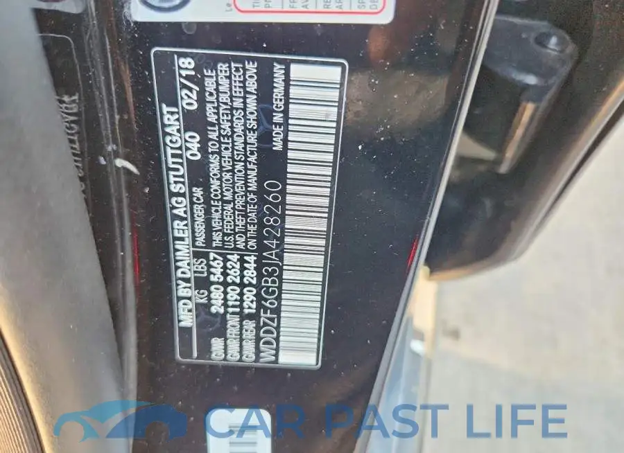 WDDZF6GB3JA428260# 12