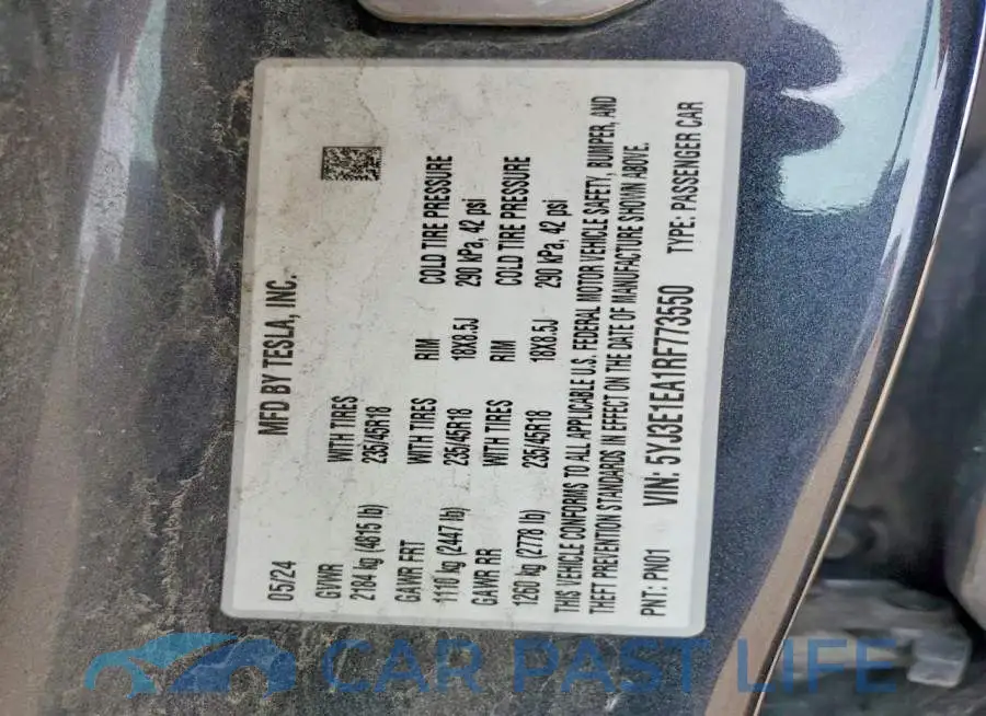 5YJ3E1EA1RF773550# 13