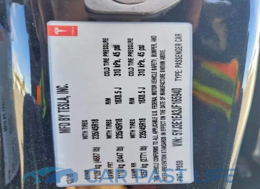 5YJ3E1EA3JF165940# 13