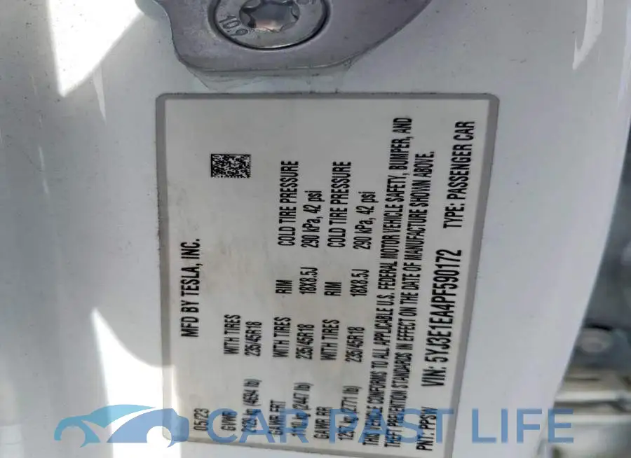 5YJ3E1EA4PF590172# 12